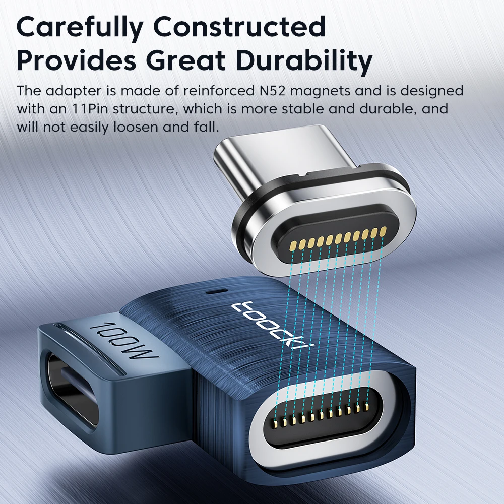 Toocki 100 W magnetischer OTG-Adapter USB Typ C auf Typ C magnetischer Schnellladekonverter für Samsung Xiaomi Huawei MacBook Laptop