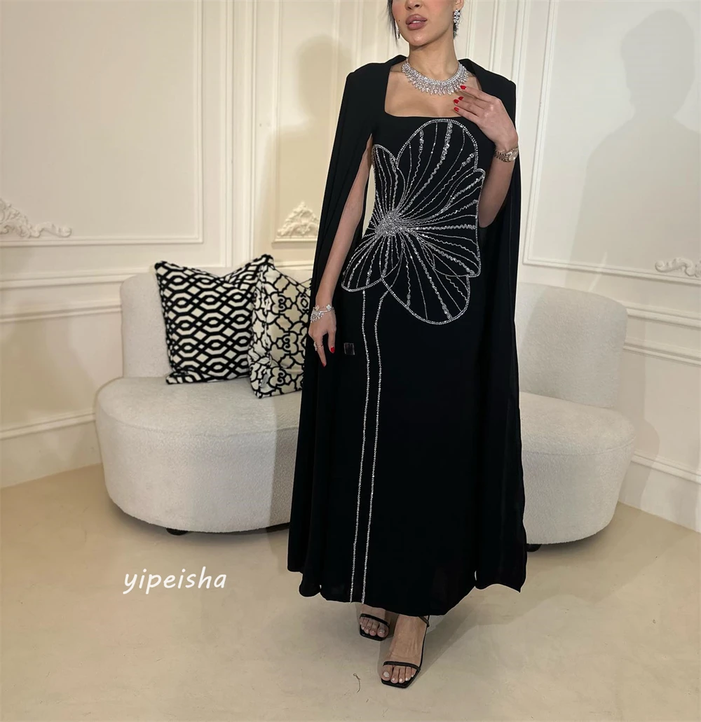 ที่กําหนดเอง Jiayigong ประดับด้วยลูกปัดงานแต่งงาน A-Line สแควร์คอ Bespoke โอกาสชุด Midi ชุด