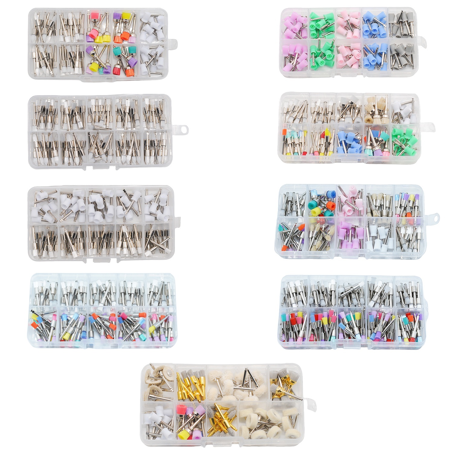 1 box Einweg Dental Polierer Nylon Borsten Pinsel Polieren Polierer Tasse Zähne Bleaching Prophy Pinsel Zahnarzt Werkzeuge