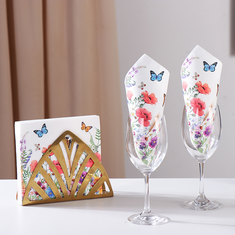 새로운 꽃 다채로운 냅킨 인쇄 종이 Placemats 레스토랑 호텔 파티 순수 목재 펄프 종이 도매 20pcs/pac 2-Ply 33*33