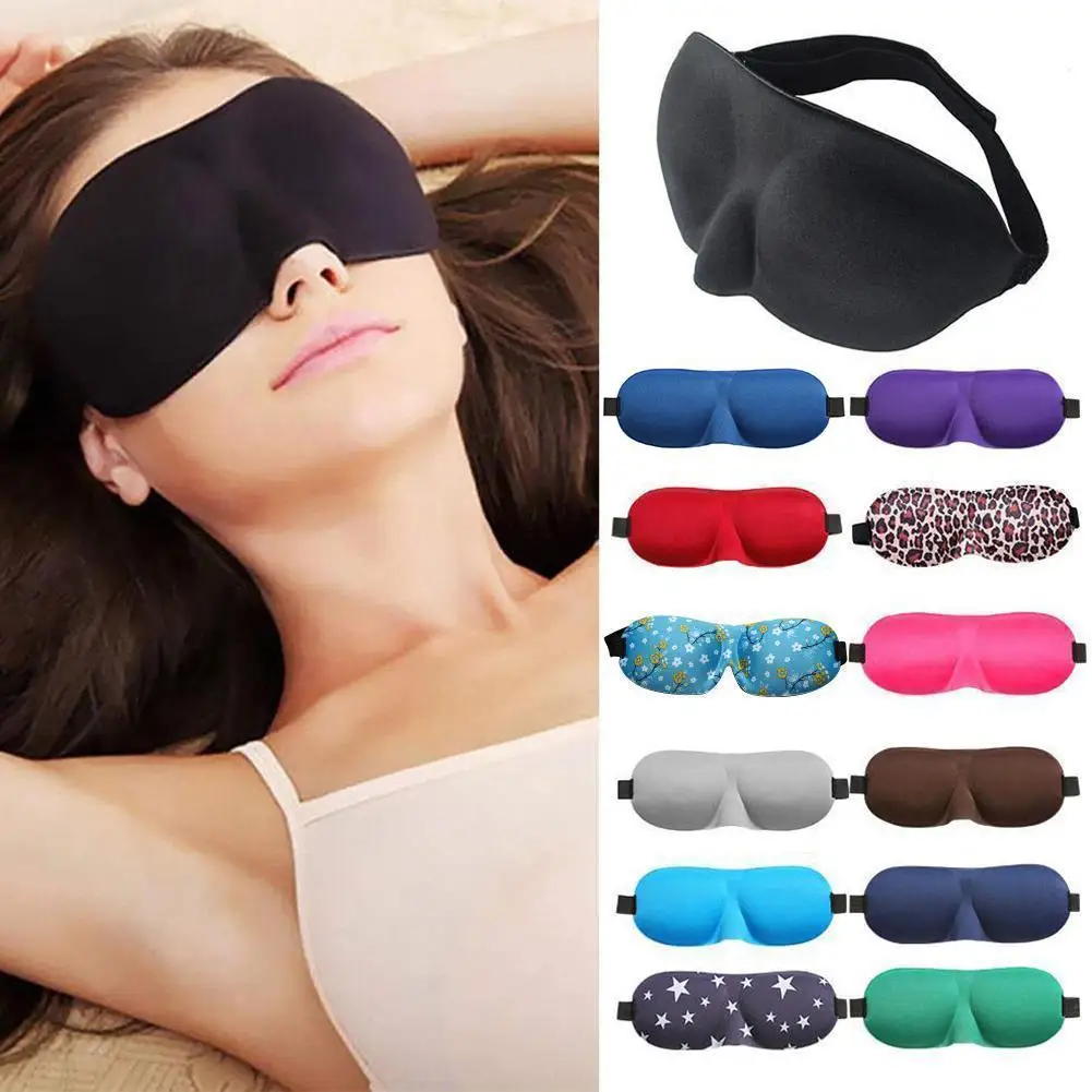3D Ngủ Ngủ Bóng Mặt Nạ Mắt Eyeshade Che Mắt Miếng Dán Mềm Di Động Bịt Mắt Đệm Mắt Mắt Miếng Dán Cường Lực Cho Giày Lười mắt
