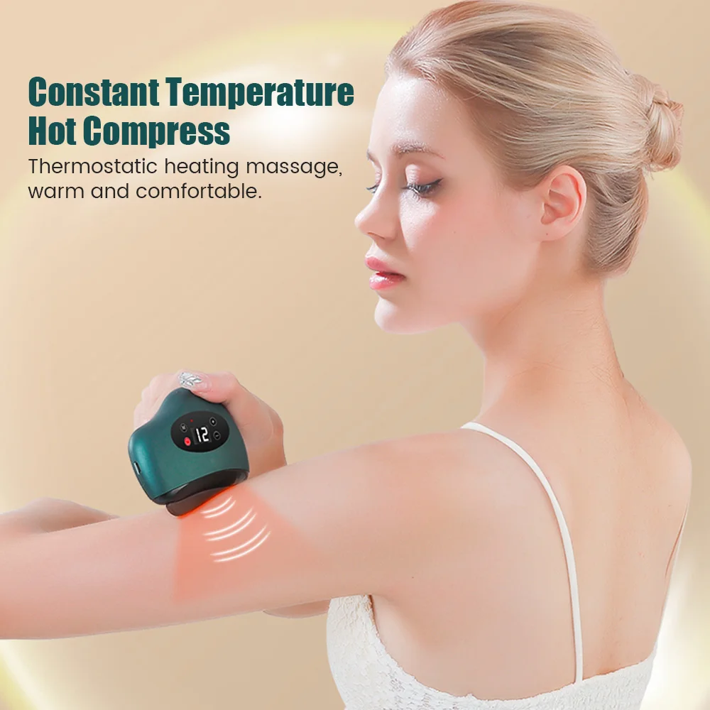 Masajeador Guasha eléctrico USB, tabla de raspado con vibración y calefacción de piedra caliente, masaje de cuello y espalda, herramientas de elevación Facial Gua Sha