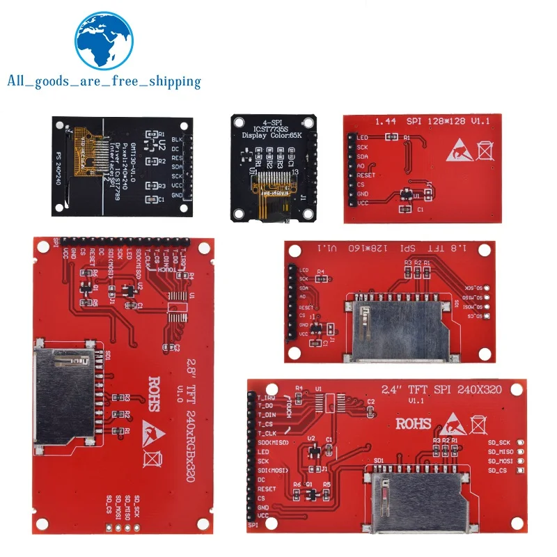 Tzt display tft 0.96/1.3/1.44/1.8/2.4/2.8/3.5 Polegada tft tela colorida módulo lcd ili9341 interface de driver spi para arduino