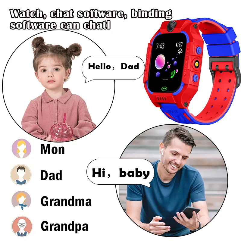 子供用アラーム機能付きスマートウォッチ,電話,トラッカー,カメラ,通話,wechat,ゲーム,懐中電灯,タッチスクリーン,学生向けギフト
