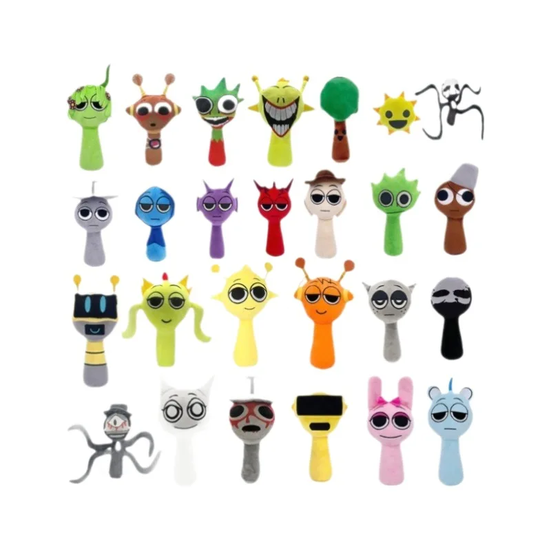 Music Theme Plush Toy - Cartoon Character Collectible with Rhythm Game Design