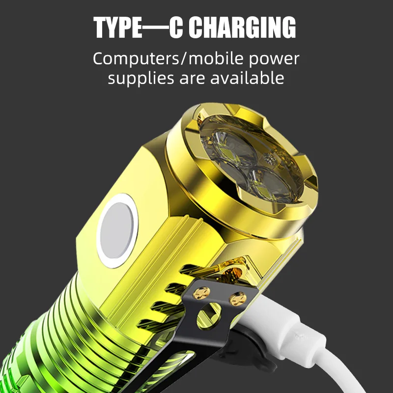 Torcia a tre occhi Monster Night Hike portatile Glare forte magnete illuminazione stroboscopica piccolo mostro torcia a Led