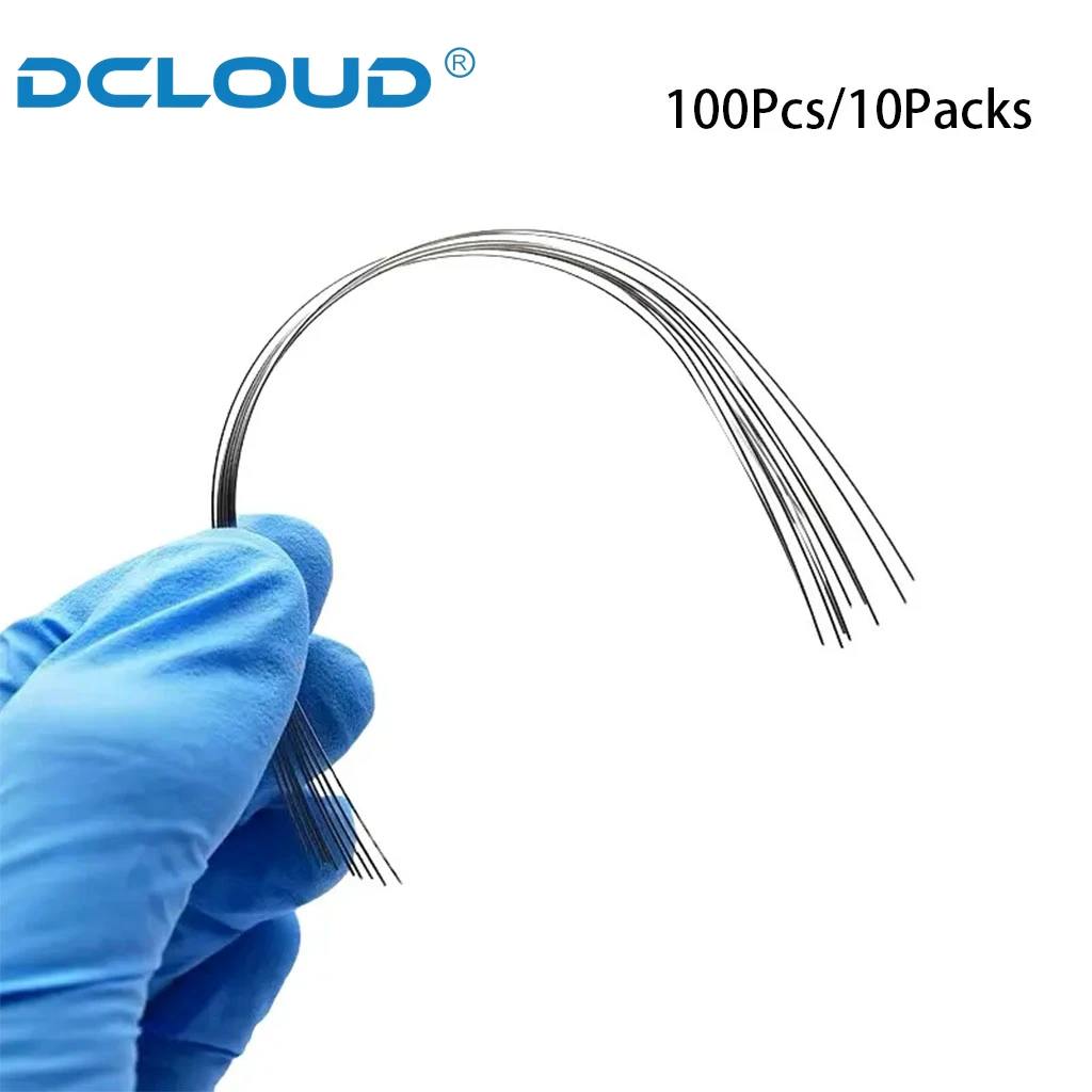 100Pcs/10Packs Dental Orthodontic Thermal Activated Archwires Super Elastic Niti Arch Wire Round Rectangular Ovoid /Natural Form