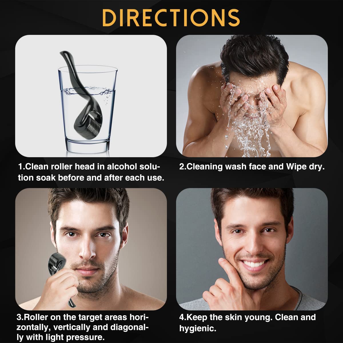 Nowe czarne igły 540 do twarzy i ciała Derma Roller do zarostania brody 0,2 mm 0,25 mm 0,3 mm Igła Micro Face Roll Tool