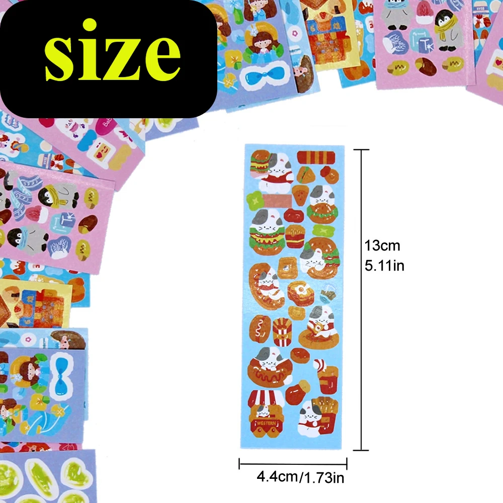 Kawaii adesivos bonito estacionário estético diário decoração adesivos materiais de arte adesivos para scrapbooking lote papel crianças presente