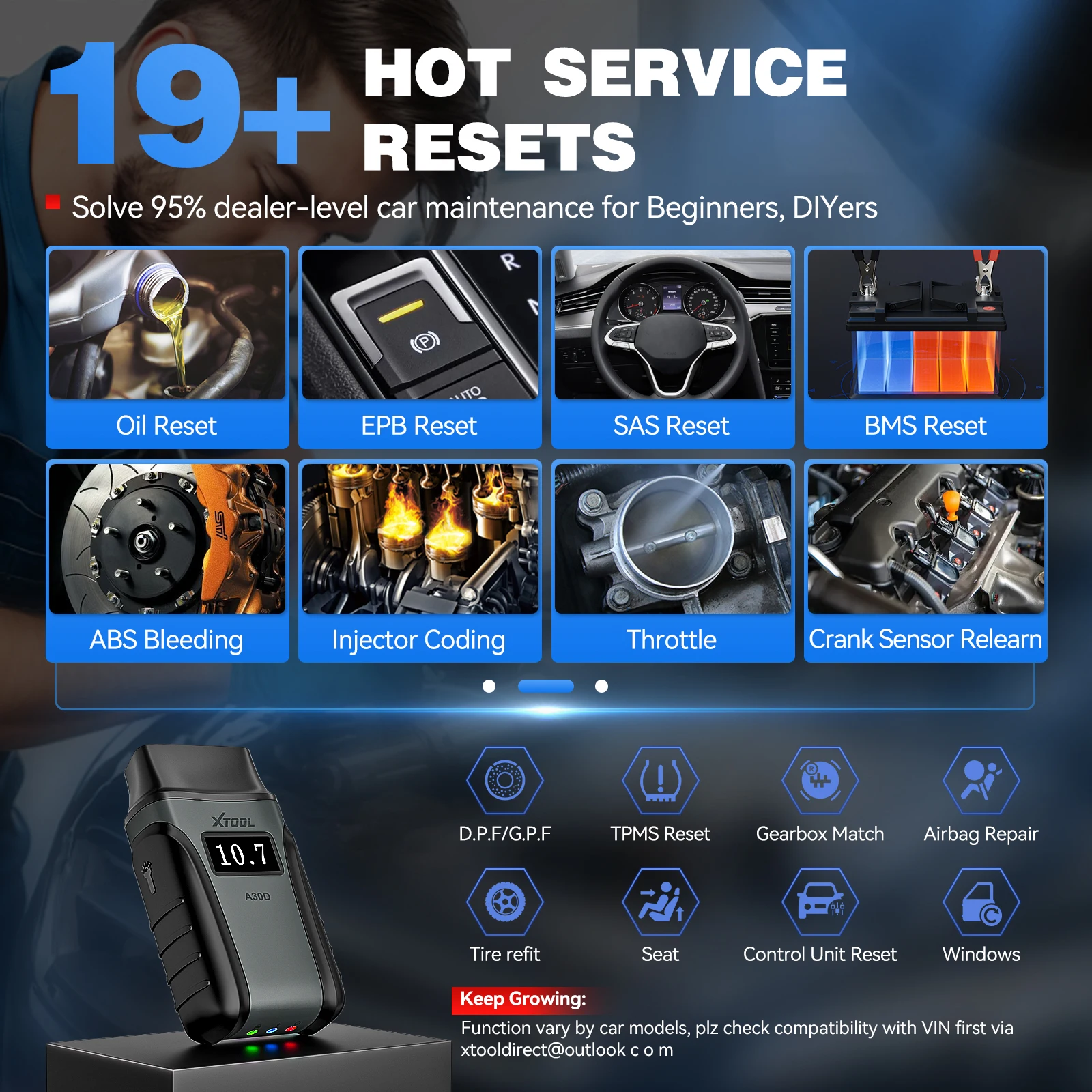 XTOOL Anyscan A30D OBD2 Scanner lecteur de Code de voiture bidirectionnel sans fil avec mises à vie et 19 réinitialisations FCA AutoAuth CANFD