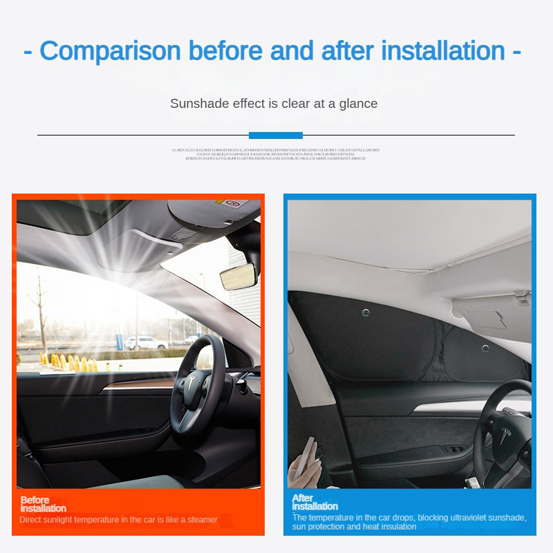 Auto-Seitenfenster-Sonnenschutz für Tesla Model 3, Highland 2024 Y mit Saugnäpfen, vordere und hintere Windschutzscheibe, Privatsphäre, rahmenlose Fenster
