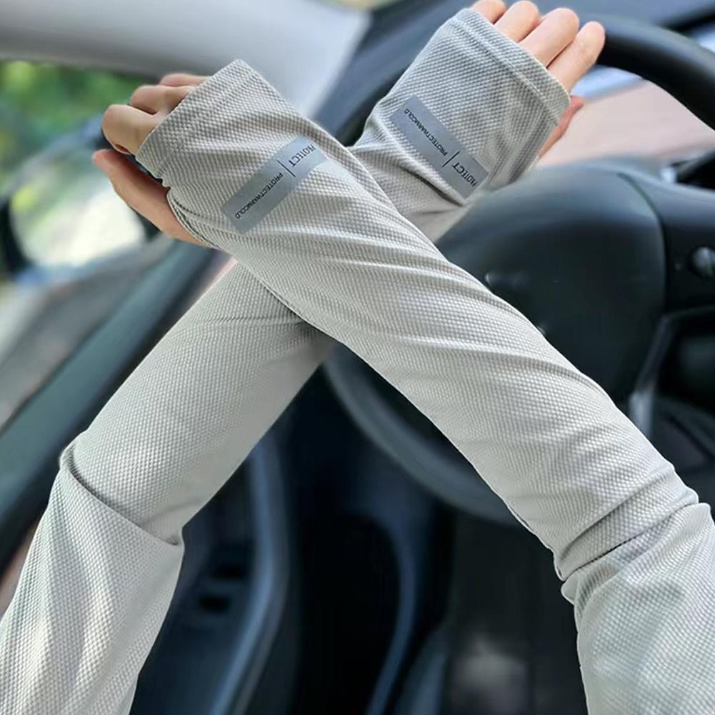 Mangas de braço de gelo unissex protetor solar lenço elástico luvas de condução ao ar livre proteção uv braço capa mangas leve respirável