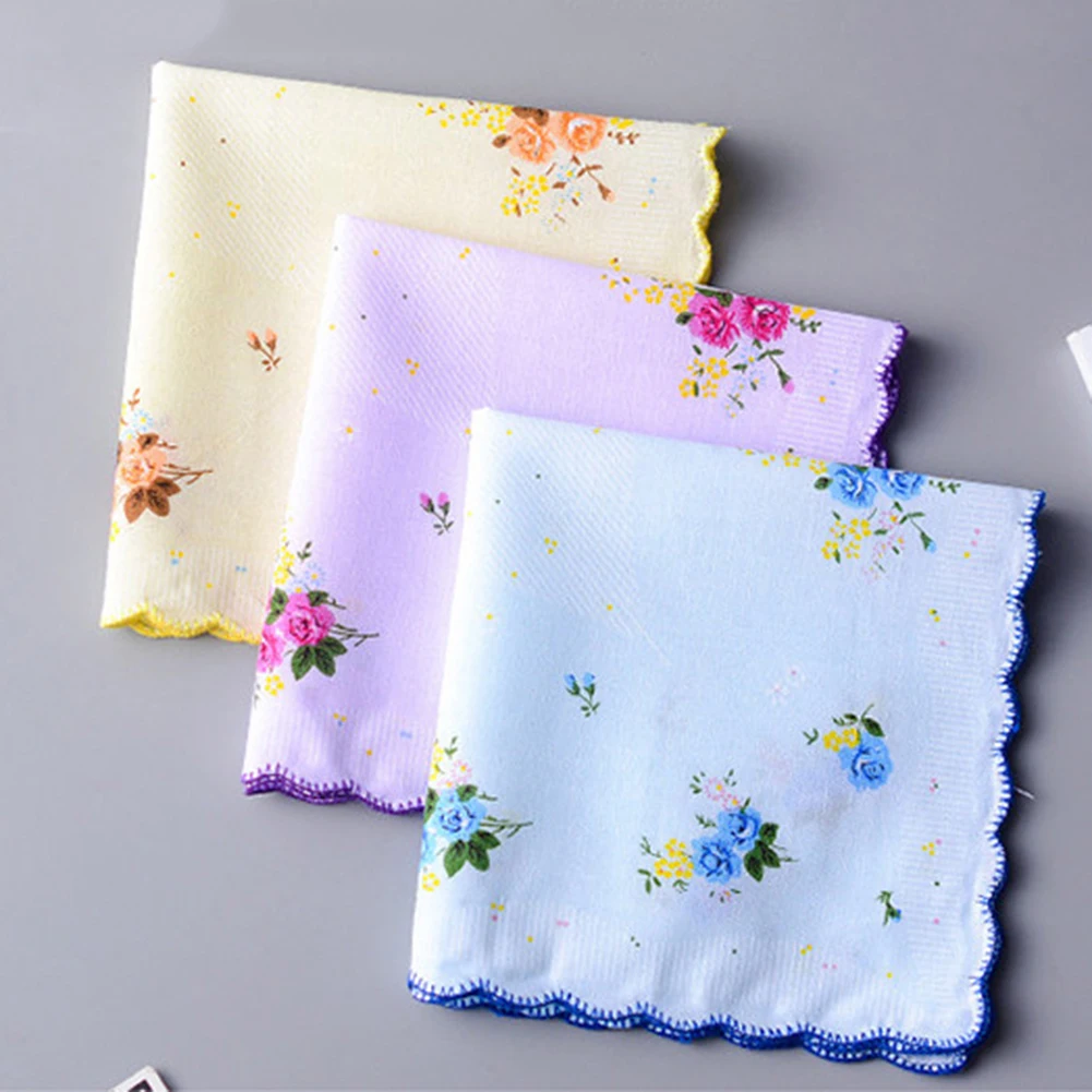 5 個 30 × 30 センチメートル花ハンカチヴィンテージコットン女性ハンカチ刺繍蝶の花ハンカチ花レディースハンカチ