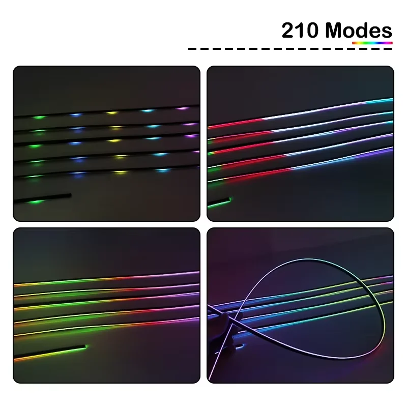 35/75/110cm led acrílico luz ambiente do carro rgb 64 213 cor sinfonia acrílico app streamer atmosfera lâmpada acessórios automóveis