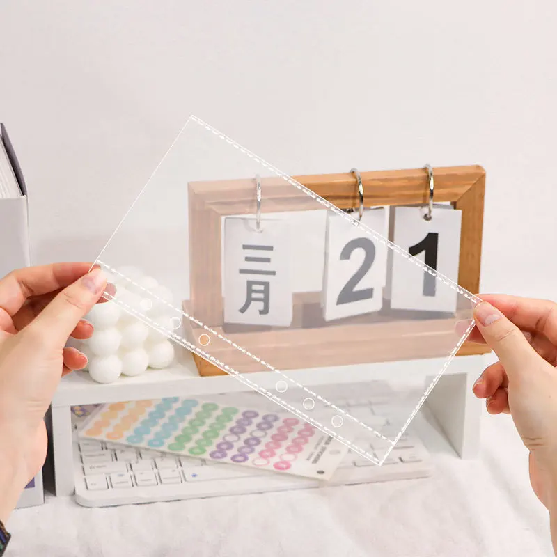 A6 Transparent File Holder Notebook 6 Hole Loose Leaf DIY Document Bag Binder Rings PVC Storage Binding