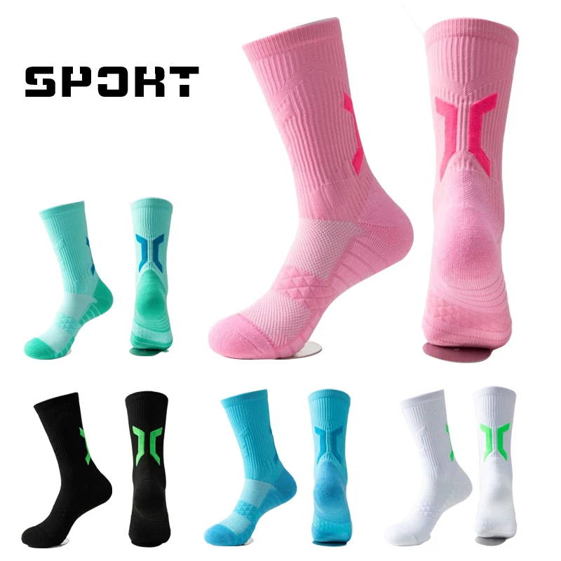 1/3 pares de calcetines de baloncesto profesionales para hombre con parte inferior de toalla gruesa calcetines deportivos transpirables calcetines largos de bádminton para hombre