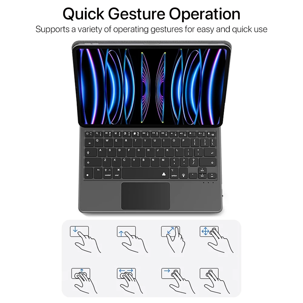 Magic Keyboard Case For Ipad 10th Air 4 5 11in 12.9in Magnetic Backlight Bluetooth Wireless Keyboard Ipad Case Ipad Accessories