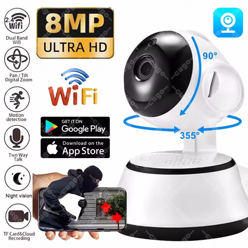 8MP IP WiFi Camera Surveillance Security Baby Monitor Full Color Night Vision AI Tracking Cam CCTV Wireless Indoor Video Cameras
