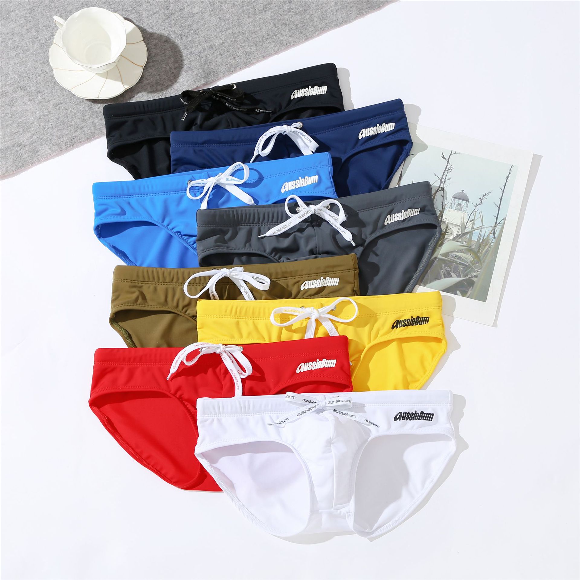 Herren-Badehose, Jugendmode, niedrige Taille, elastisch, bequem, zum Binden, Ausbuchtungsbeutel, schnell trocknend, Sportbekleidung, Hot Spring Beach Boardshorts