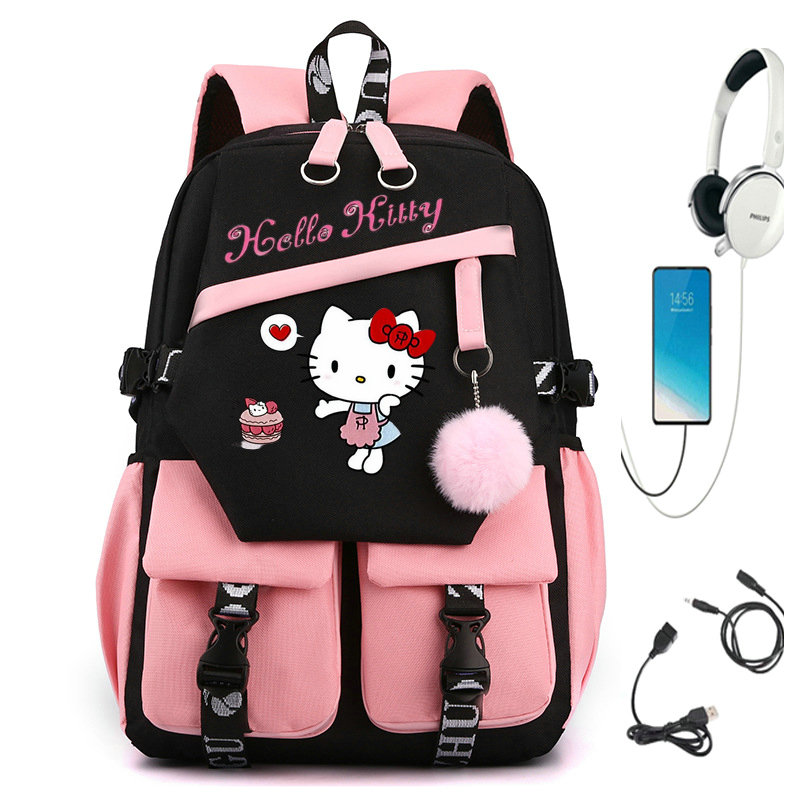 Hello Kitty urocze dziewczyny dla dzieci szkolne torby na książki kobiety nastolatki w torebkach plecak podróżny dla ucznia Mochila Escolar