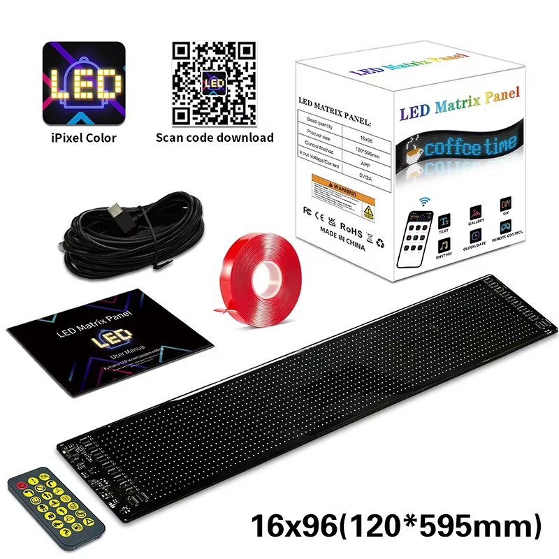 LED Matrix Pixel Panel USB 5V Flexible Addressable RGB Pattern Graffiti Scrolling Text Animation Display Car Shop Bluetooth APP