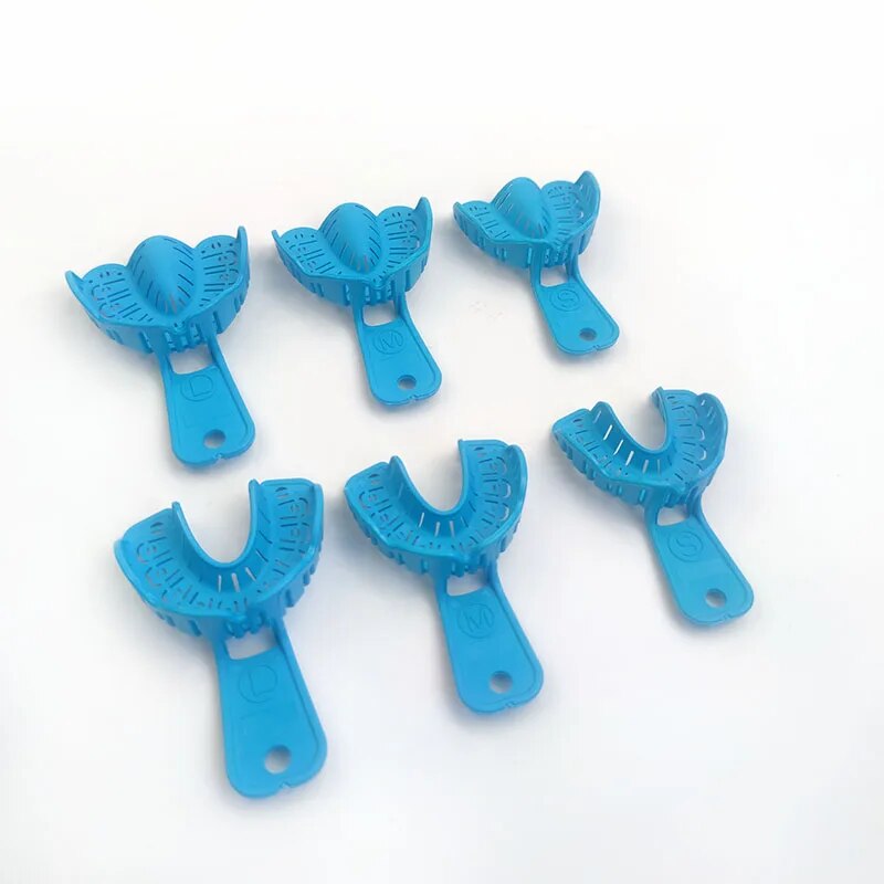 3 คู่ทันตกรรม Implant ถาดสีเขียวปากที่ถอดออกได้บางส่วนแม่พิมพ์ถาดทิ้ง Impression ถาดพับ Baffle S/M/L