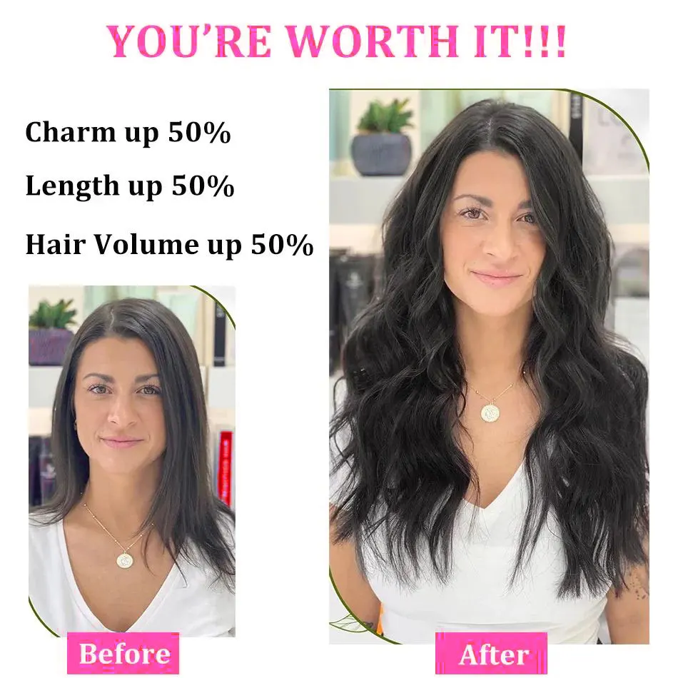 5 clipe de uma peça em extensões de cabelo em linha reta cabelo humano real natural preto clipe em extensões 3/4 cabeça cheia extensões de cabelo