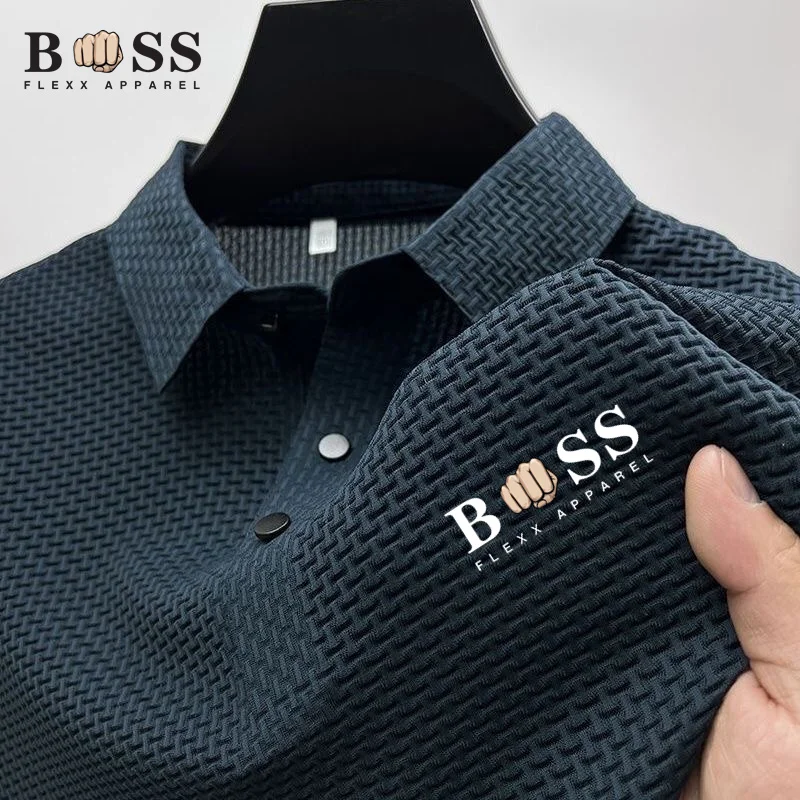 2024ผู้ชายฤดูร้อนจดหมายใหม่ยี่ห้อพิมพ์ด้านบน,แฟชั่นสบายๆBreathable Quick Dryingเสื้อโปโลแขนสั้นผู้ชาย