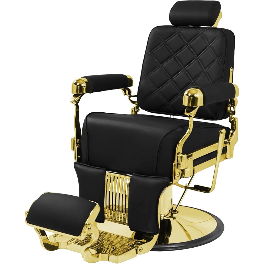 Vintage Barber Chair Heavy Duty Hydraulic Recline Salon Chair, 550 lbs Capacity, 160° Adjustable Backrest, Scratch-Resistant