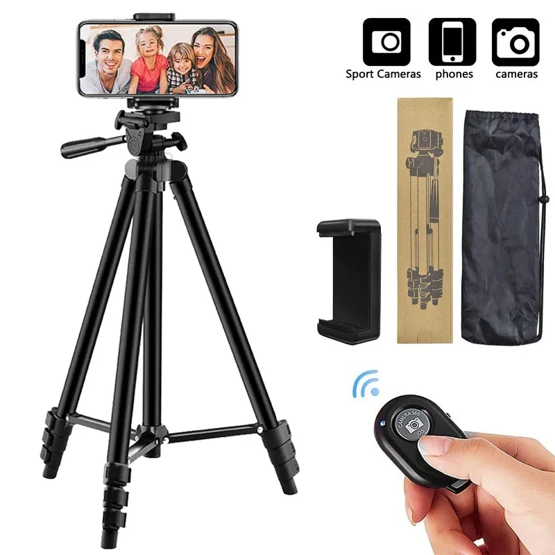 Trípode para teléfono, soporte de trípode para teléfono con grabación de vídeo de 100cm con control remoto Bluetooth, soporte Universal para fotografía de teléfono y cámara