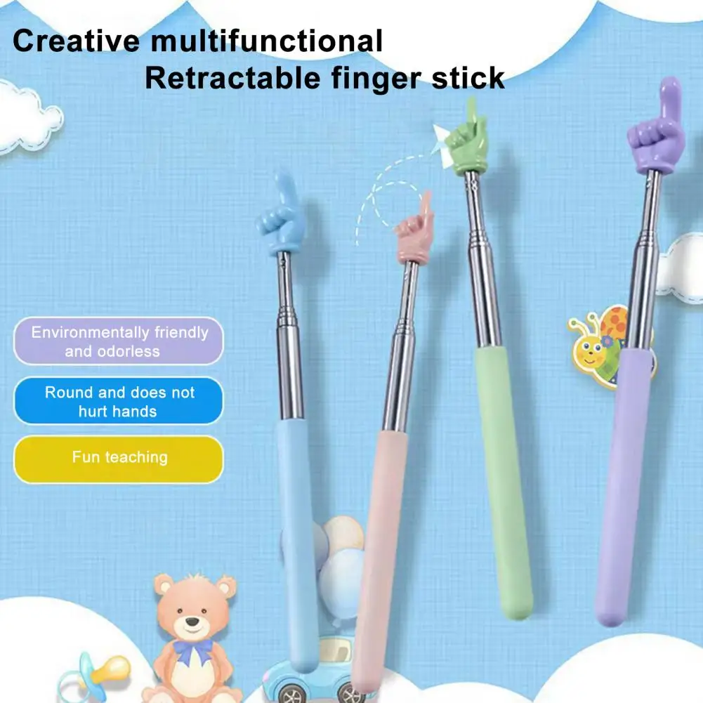 21cm Telescopic Finger Stick Professional Teaching Tool Teacher Pointer Stick Handheld Presenter Whiteboard Presentation Pointer