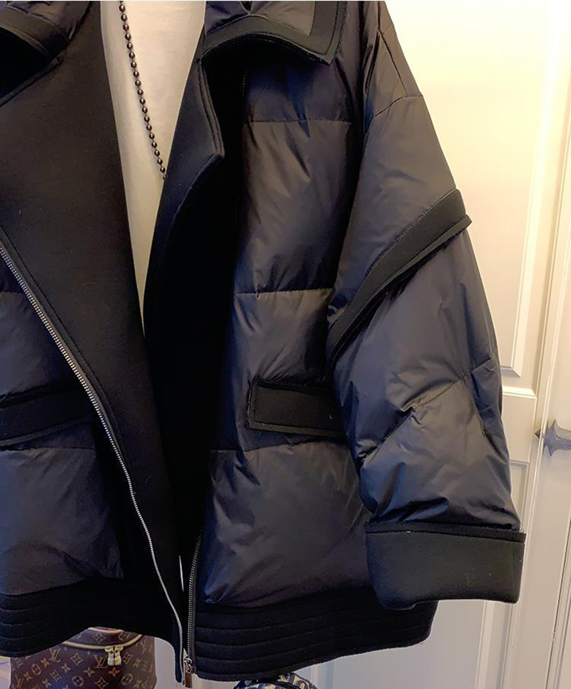 Nueva chaqueta acolchada de algodón de estilo coreano para mujer, Parka con Panel de cuello de traje, abrigo corto holgado a la moda y chaquetas elegantes, 2025