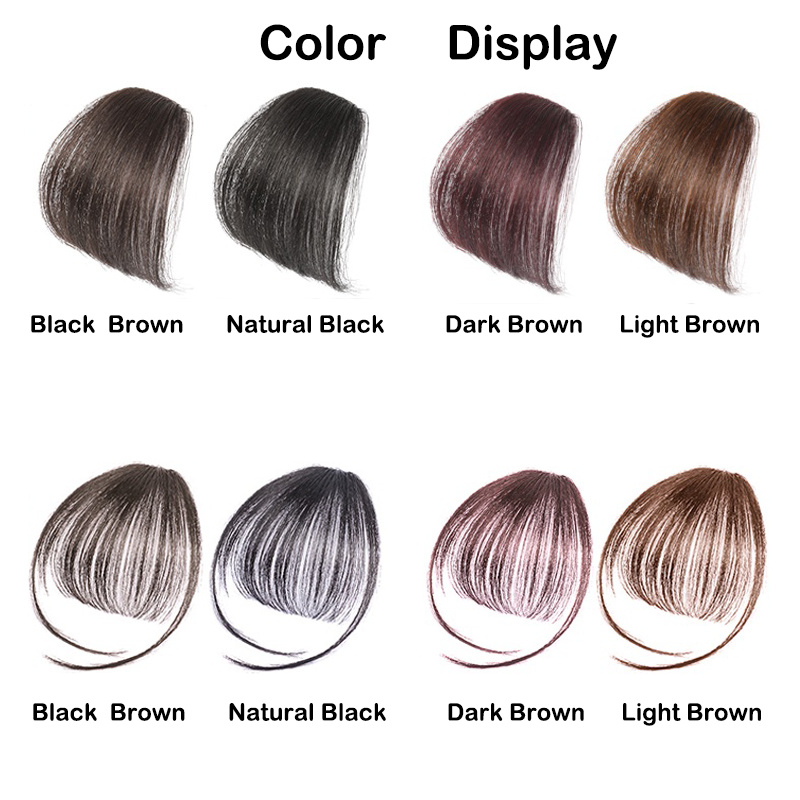 Sunslymei Frangia sintetica finta con clip per estensione dei capelli Frangia Falsa parrucchino smussato per le donne Clip nella frangia anteriore dei capelli