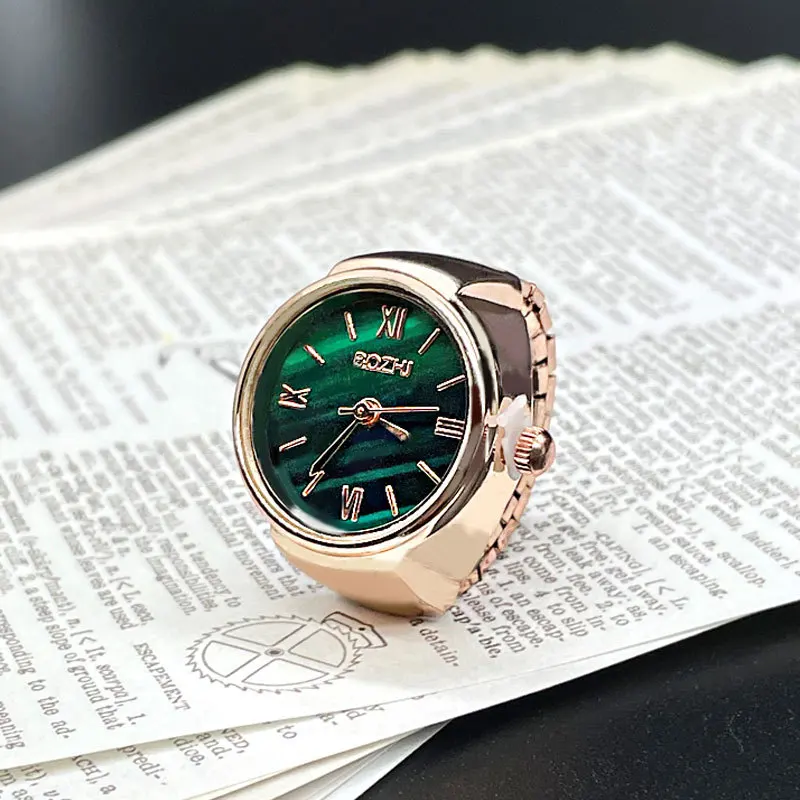 Anello per orologio da dito di vendita caldo Movimento creativo Accessori moda Orologio al quarzo con conchiglia in lega vintage Gioielli da uomo Regalo da donna