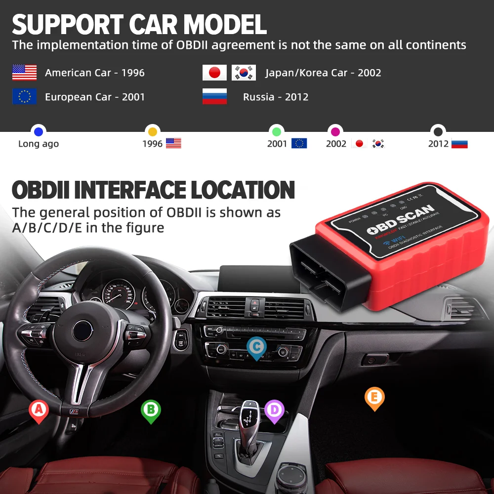 KINGBOLEN ELM327 compatible con Bluetooth V1.5 PIC18F25K80 ATAL y ATPPS 4mHz Crystal Wifi para lector de código de torsión OBDII Android/IOS