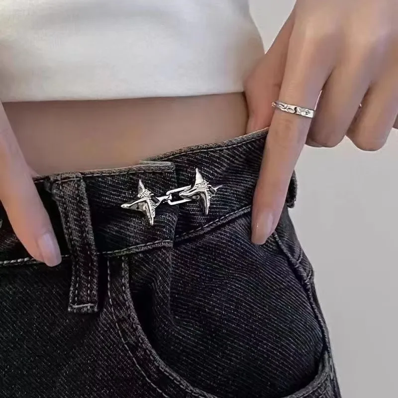Temperament Vierpuntige ster Taille aanscherpingstool Modieuze jeans Verstelbare taillegesp Vaste taillegesp
