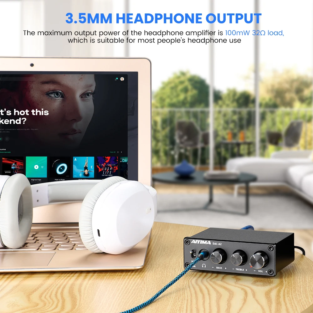 AIYIMA HiFi Bộ Giải Mã Âm Thanh USB DAC Bộ Khuếch Đại Tai Nghe Đồng Trục Quang Học Đầu Ra Stereo Chơi Game Đắc Cho Khuếch Đại Hoạt Động Loa