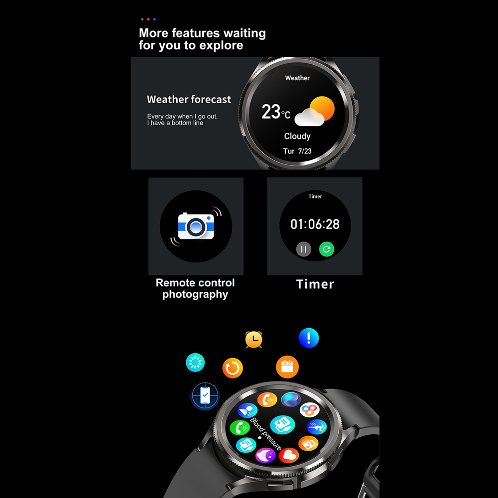 นาฬิกาอัจฉริยะสำหรับ Samsung Galaxy Watch6คลาสสิก GPS สำหรับผู้ชาย, นาฬิกาอัจฉริยะโทรผ่านบลูทูธอัตราการเต้นหัวใจกันน้ำ2024ใหม่