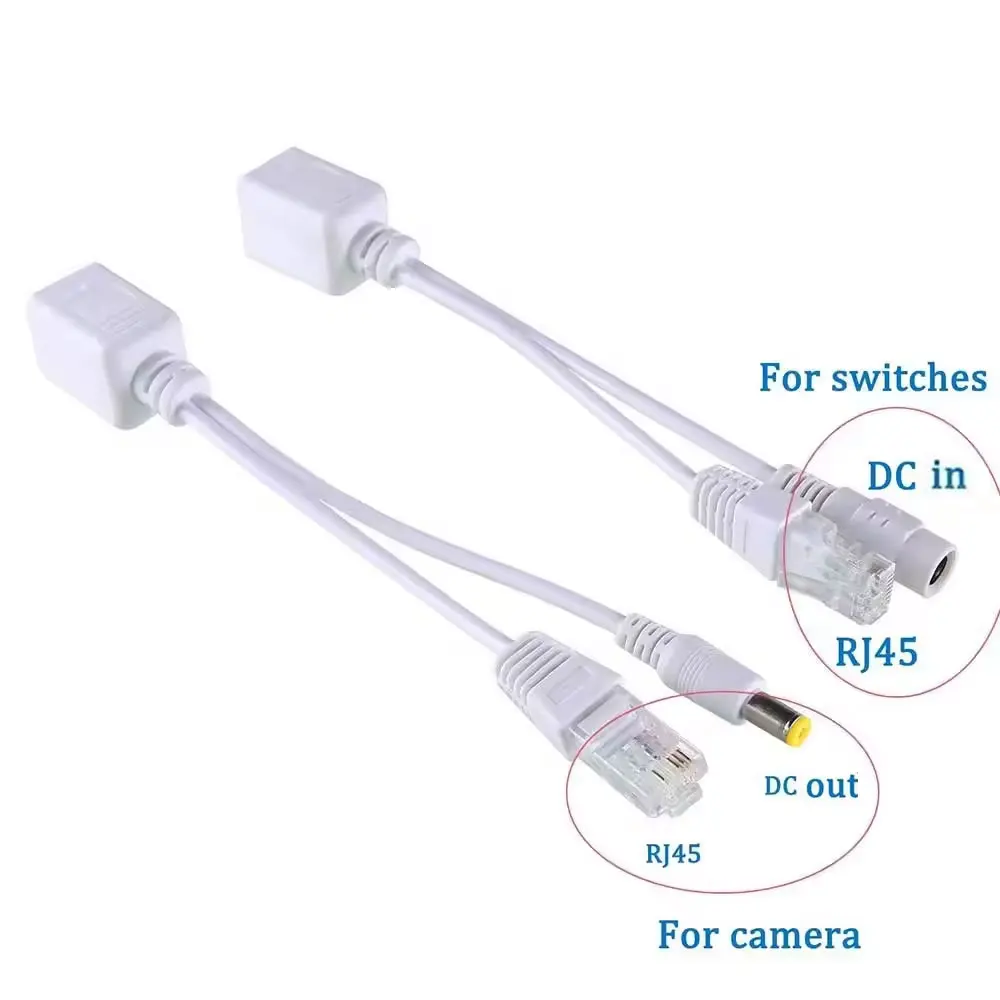 POE スプリッタ RJ45 インジェクタ電源モジュール 12-48v IP Camea POE ケーブルパッシブパワーオーバーイーサネットアダプタケーブル