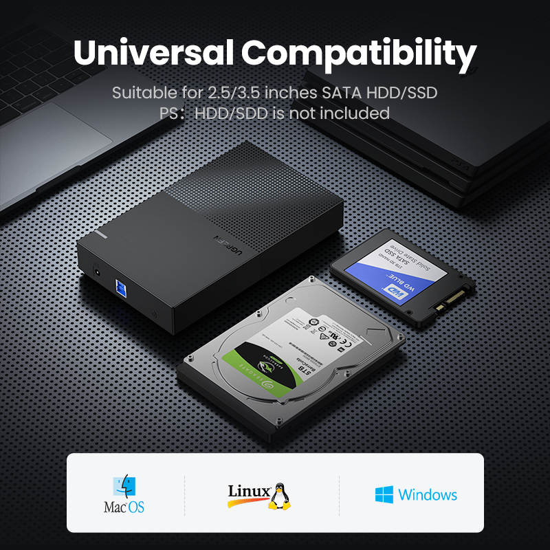 Ugreen HDD 3.5 2.5 SATA Sang USB 3.0 Bên Ngoài Ổ Cứng Đầu Đọc Cho SSD Đĩa HDD Box ốp Lưng HD 3.5 HDD Ốp Lưng