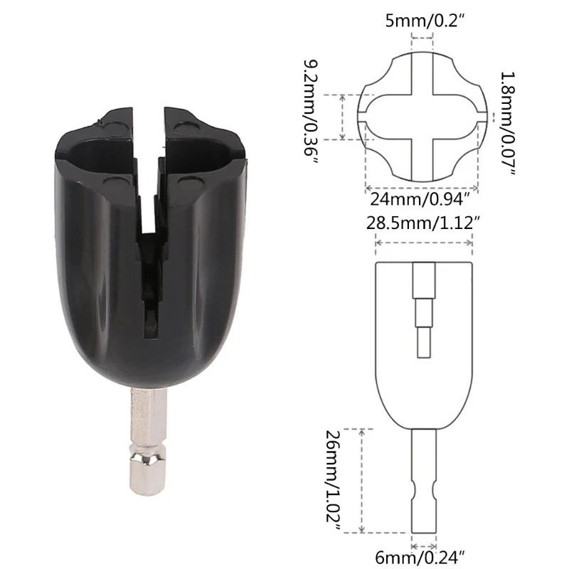 กีตาร์ String Winder HEAD HEX ไฟฟ้าเจาะ Tuning PEG PULLER เครื่องมืออุปกรณ์เสริมสําหรับกีตาร์อะคูสติกไฟฟ้าเบส (สีดํา)