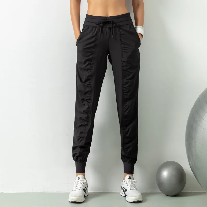 Rugas emagrecimento calças esportivas de fitness das mulheres solto encaixe leggings calças de corrida casuais calças de secagem rápida calças harlan finas
