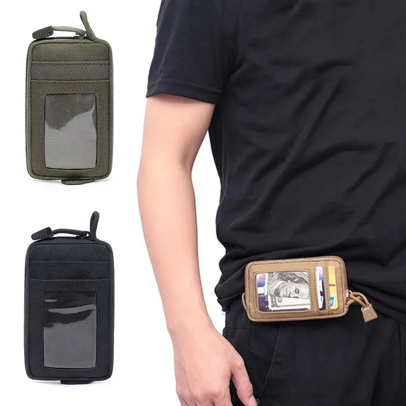 Taktische EDC Tasche Outdoor Schlüssel Geldbörse Brieftasche Geldbörse Mit Karten Slots Pack Reißverschlüsse Camping Wasserdichte Taille Tasche