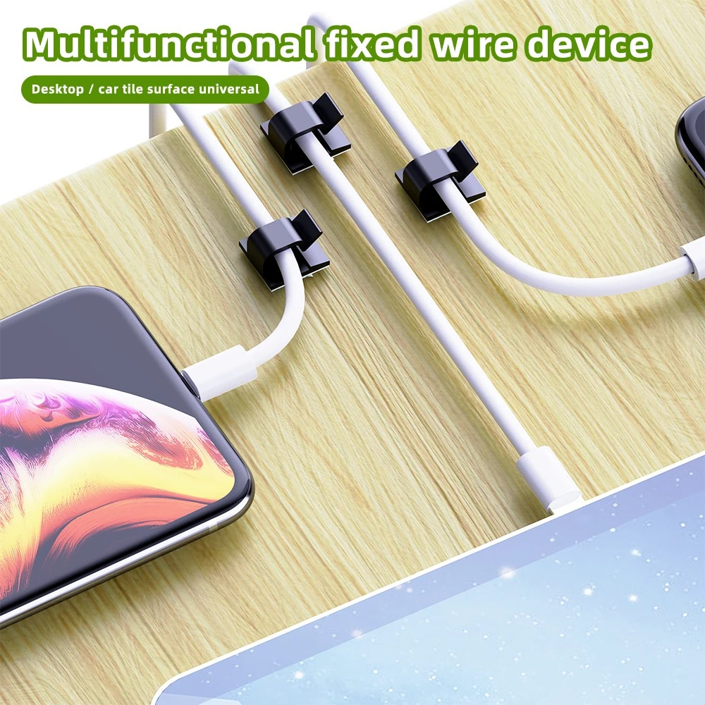 50Pcs Adhesive Cable Organizer Cables Holder Cable Management Harness Clamp for Home PC Computer Mouse Power USB Cable Cabling