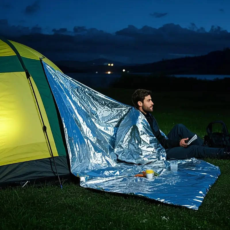 ​ ​ 2 cobertores de sobrevivência de emergência-160x210cm isolamento térmico resistente para camping, caminhadas e sobrevivência ​