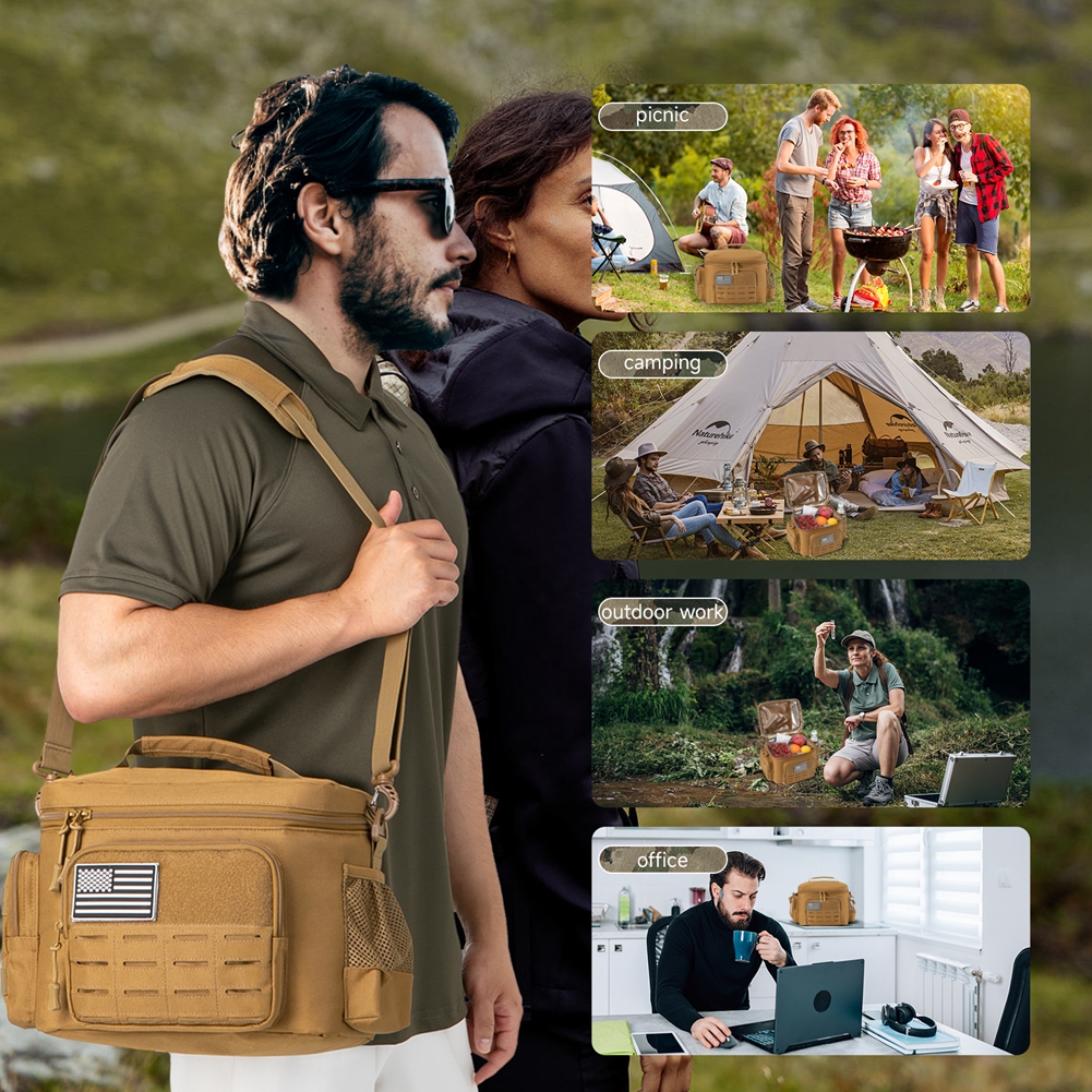 Taktische Lunchtasche für Herren, Outdoor, robuste Lunchbox, Arbeit, auslaufsicher, isoliert, langlebig, Thermo-Kühltasche, Mahlzeit, Camping, Picknick