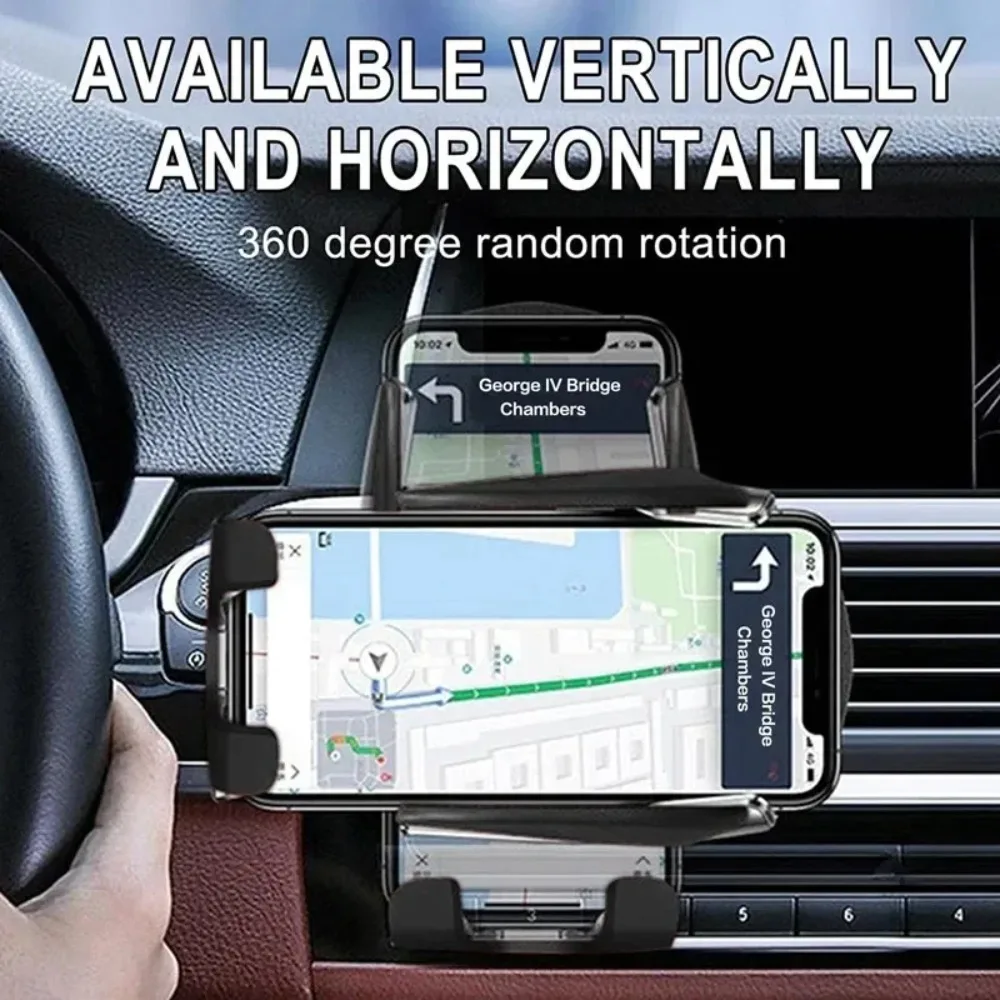 Morsetto per presa d'aria per auto con supporto per caricabatterie wireless per auto a induzione a infrarossi per iPhone 16~12 Pro Max Samsung Galaxy S25/S24 Ricarica rapida