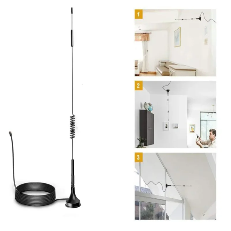 Antena SMA macho de alta ganancia 12dBi 2G 3G 4G, enrutador externo GSM de 700-2700MHz, amplificador de señal de antena magnética LTE