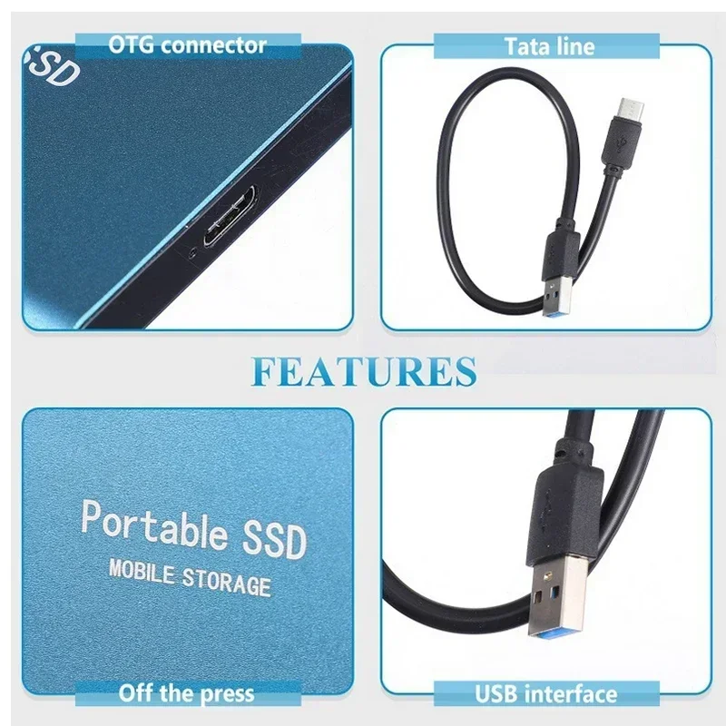 High-speed  1TB External Hard Drive Portable 2TB Mobile Solid State Drive External Mini Hard Disk for Laptop/MAC/Desktop New