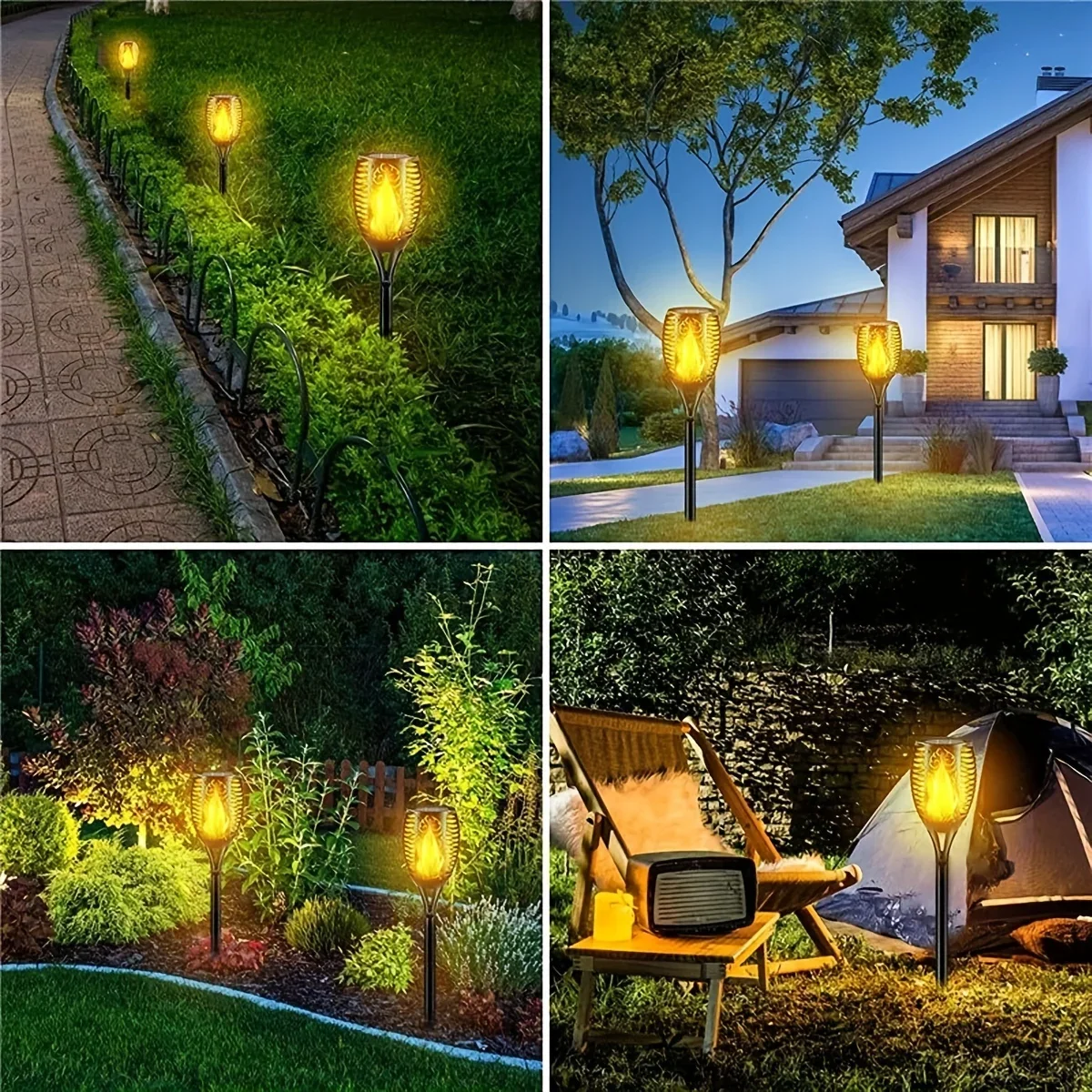 12LED Solar Flamme Fackel Licht Flackern Licht Wasserdicht Garten Dekoration Outdoor Rasen Pfad Hof Terrasse Stehlampe